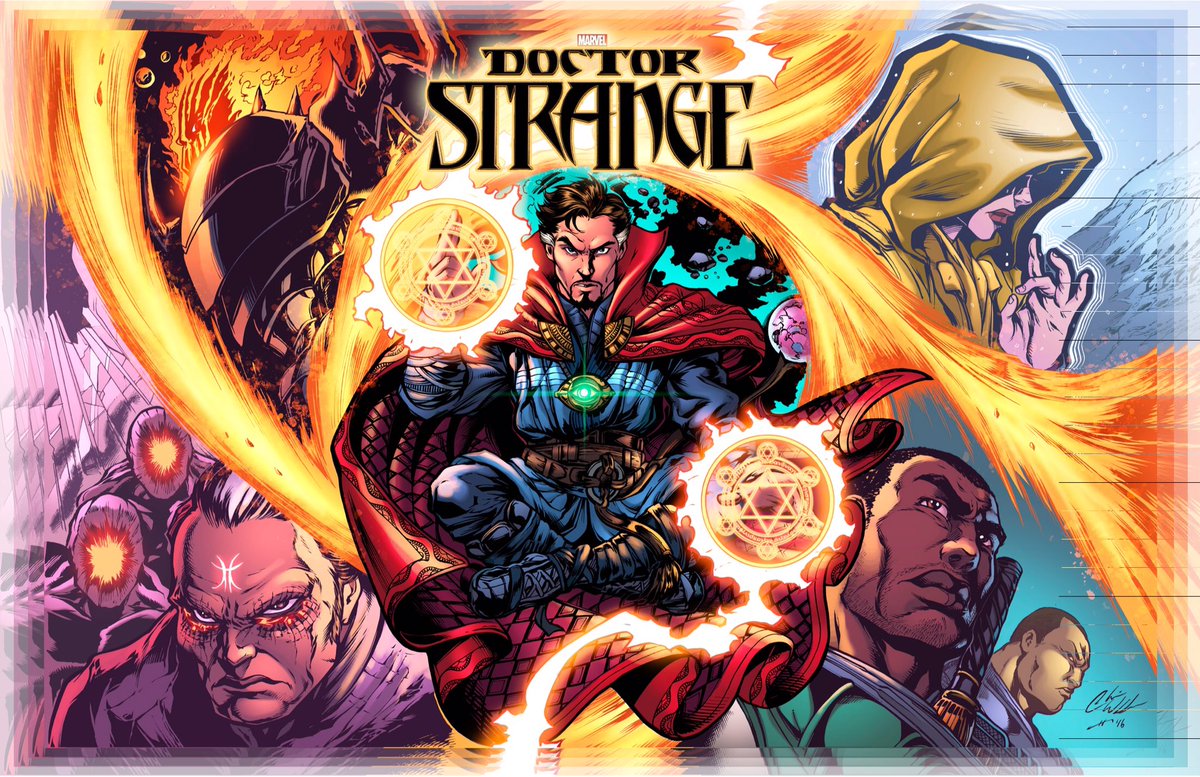 cdubbart's tweet photo. Closer look at my #DoctorStrange pinup. What do you guys think? Inks by #JakeIsenberg colors by #JesseHeagy #mcu #dormammuivecometobargain https://t.co/mEVib67hHZ