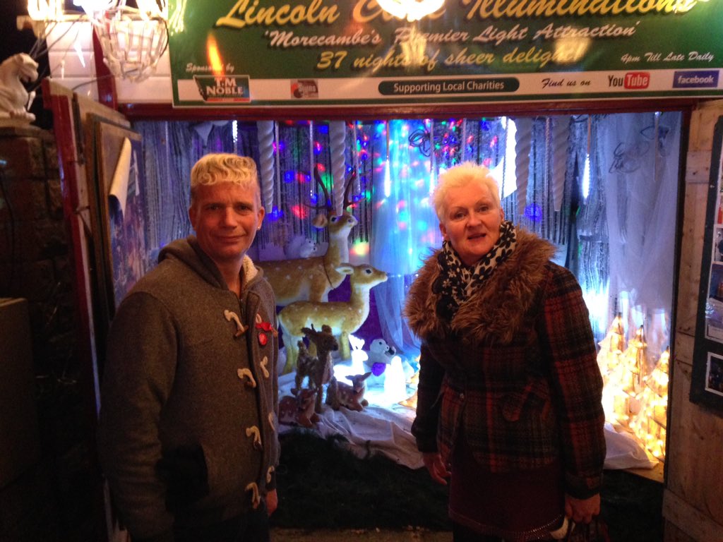 Cllr David Whittaker and myself at Lincoln Close Christmas Light Switch on.