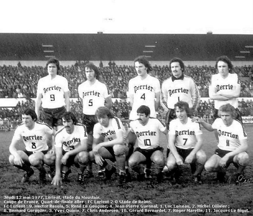BretSoccerHist's tweet photo. Jeudi 12 mai 1977, quart-de-finale aller de @coupedefrance, stade du Moustoir à @VilledeLorient : @FCLorient 2-0 @StadeDeReims (Retour 2-8). https://t.co/14LGOTHEkD