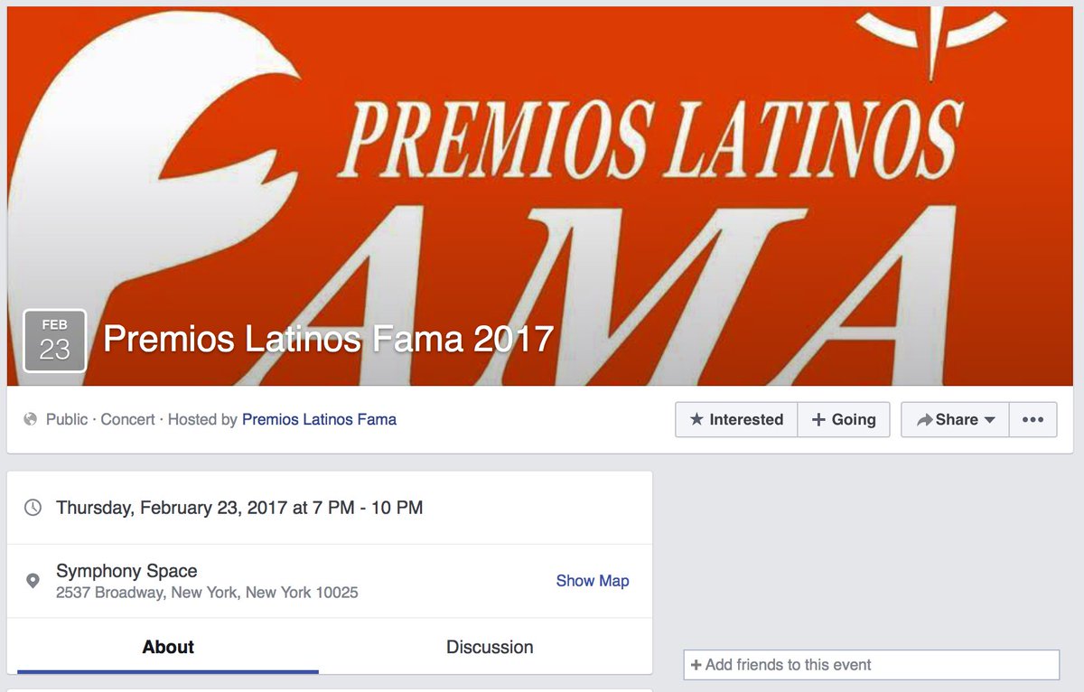 AlejandraGoines's tweet photo. Este evento se tomara acabo en NY por la Union de Cantantes y Compositores donde premiaran cantates latinos. Seria bueno asistir! #2101fran https://t.co/0y1D1TdVfa