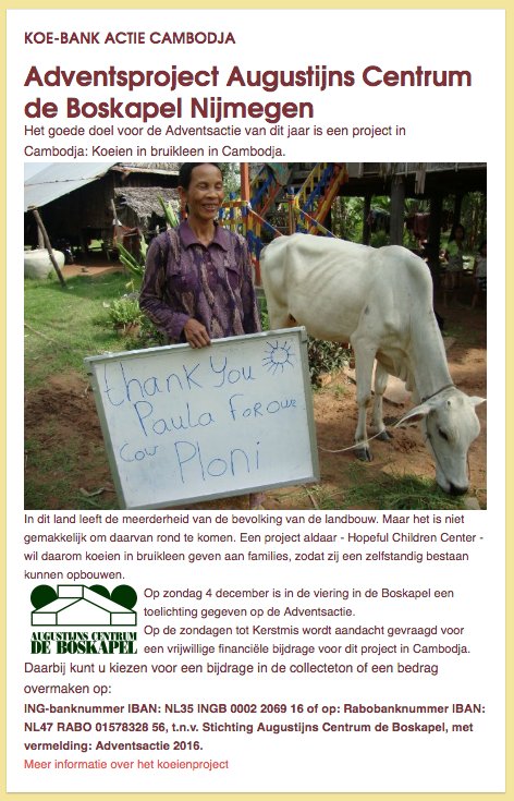HopefulC's tweet photo. KOE-BANK ACTIE CAMBODJA
Adventsproject Augustijns Centrum de Boskapel Nijmegen
https://t.co/EG3giloSF1 https://t.co/lPz3rZi9fF