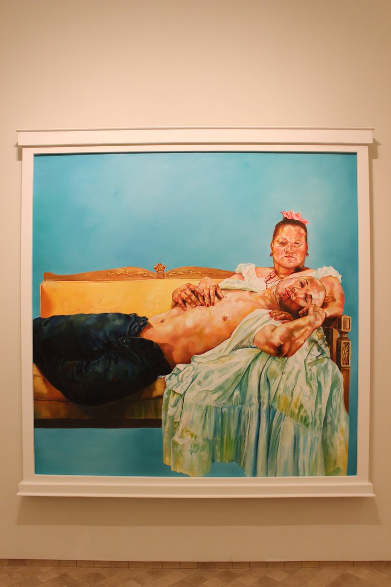 AlejandraGoines's tweet photo. Esta pintura al óleo hecho por David Antonio Cruz explora y redefine ideas sobre la queerness, la psicologia y relaciones humanas. #2101fran https://t.co/YyC3xiRtVN