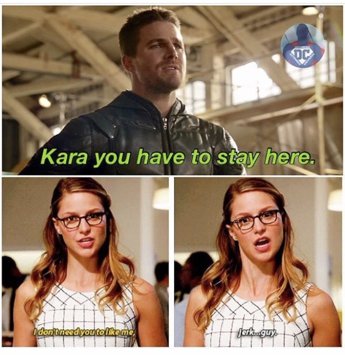 mikiedogg's tweet photo. This one had me dying. 😂😂#TheFlashCrossover #ARROWCROSSOVER #LegendsofTomorrow #SupergirlCrossover https://t.co/w9kBnwNeAL