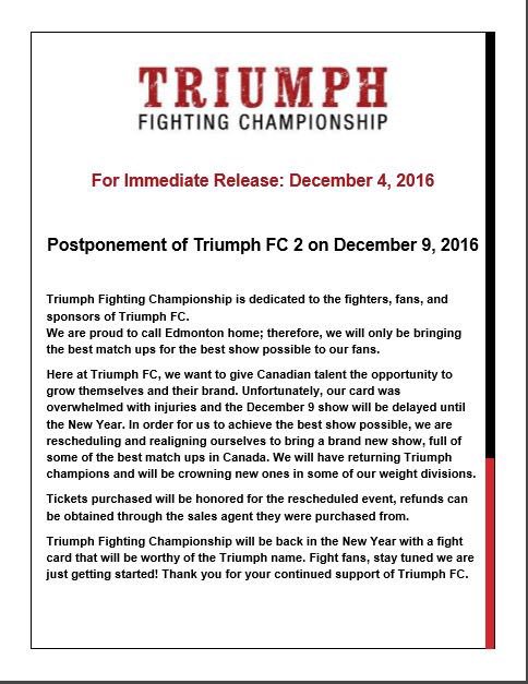 Triumph FC tweet media