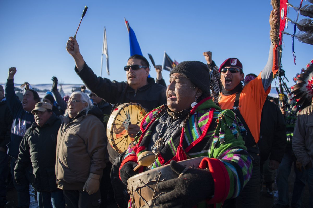KTLA's tweet photo. Breaking: Construction of Dakota Access Pipeline to be halted, re-routed in victory for protesters https://t.co/1AkIjoEKDM https://t.co/2vyAVu7C0i