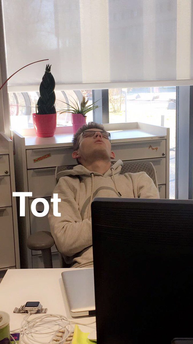 thoma33's tweet photo. Having good mates at a hackathon means: not waking you up instead taking funny pictures of you. Glad I could be part of the #merckhackathon https://t.co/AX9rYRuf6d
