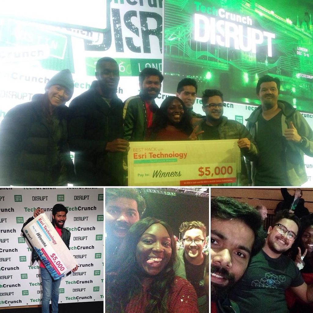 neeteshg's tweet photo. Winners at the Techcrunch Disrupt London Hackathon 2016 #TCdiscrupt 💰💰💰 with @lanreaction … https://t.co/rMT7Y2ulkP https://t.co/cZe3b9ONQC