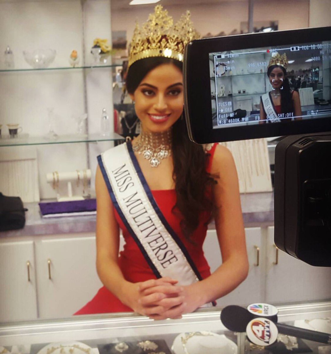 MissMultiverse's tweet image. Siria Ysabel Bojorquez #inthenews about Miss Ramona Haar's beautiful jewelry designs, Miss Multiverse &amp;amp; the significance behind it all.