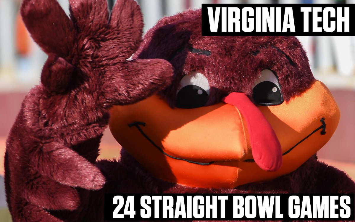 espn's tweet photo. Since '93 &amp; counting.

Virginia Tech is heading to the @belkbowl to play Arkansas, extending its nation-leading streak of bowl appearances. https://t.co/ENIpMnrDZA