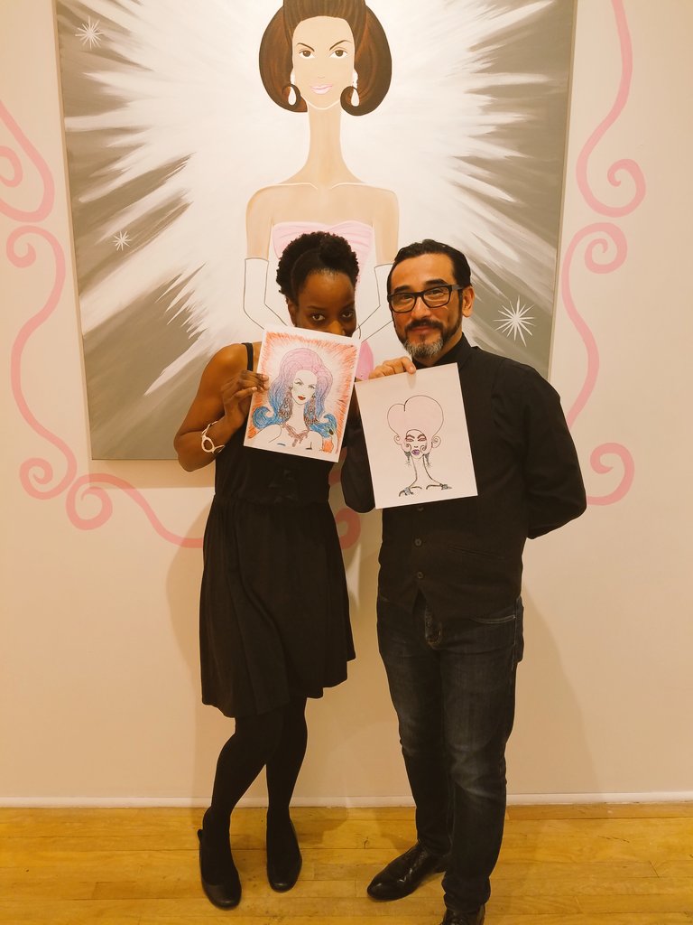 Namakula7's tweet photo. Successful #ColorMyIcon event #artist #avilaeye #javieravila #nyc #art #iconicwomen #thestorefrontproject #gallery #BlackGirlMagic #agent99 https://t.co/Yv2Cc8cd13