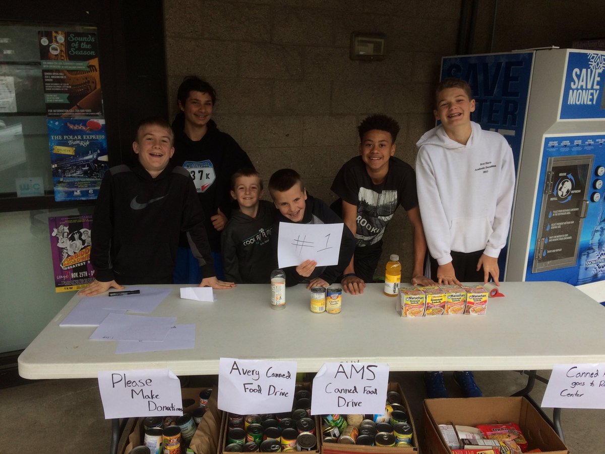 amshawks's tweet photo. Leadership students collecting cans this weekend for the Resource Connection. https://t.co/FZjhBd8cCV