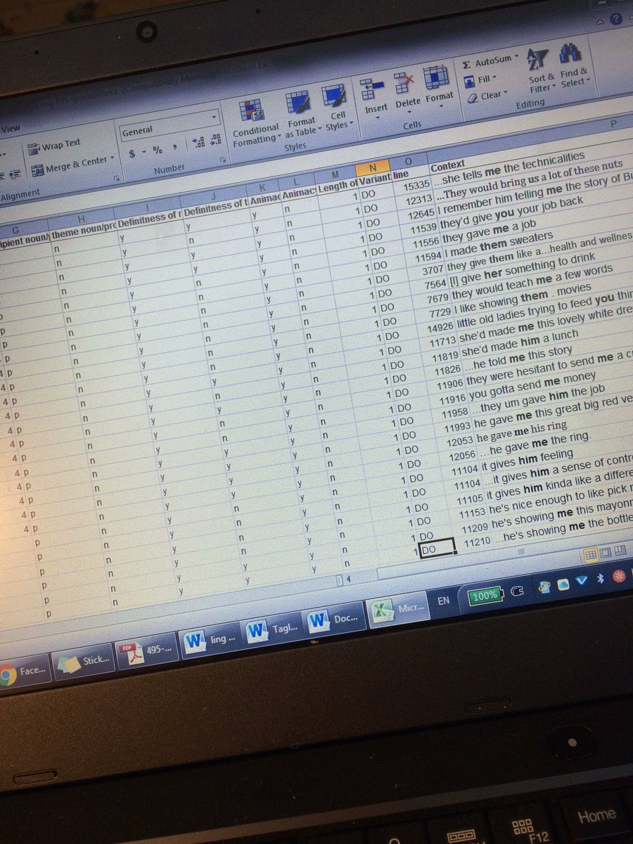 doddsie94's tweet photo. Ever feel like you never quite know how to properly use excel? #Ling495 #variationist #Linguistics #languagechange #EndofTerm https://t.co/dUNwMMkJ3P
