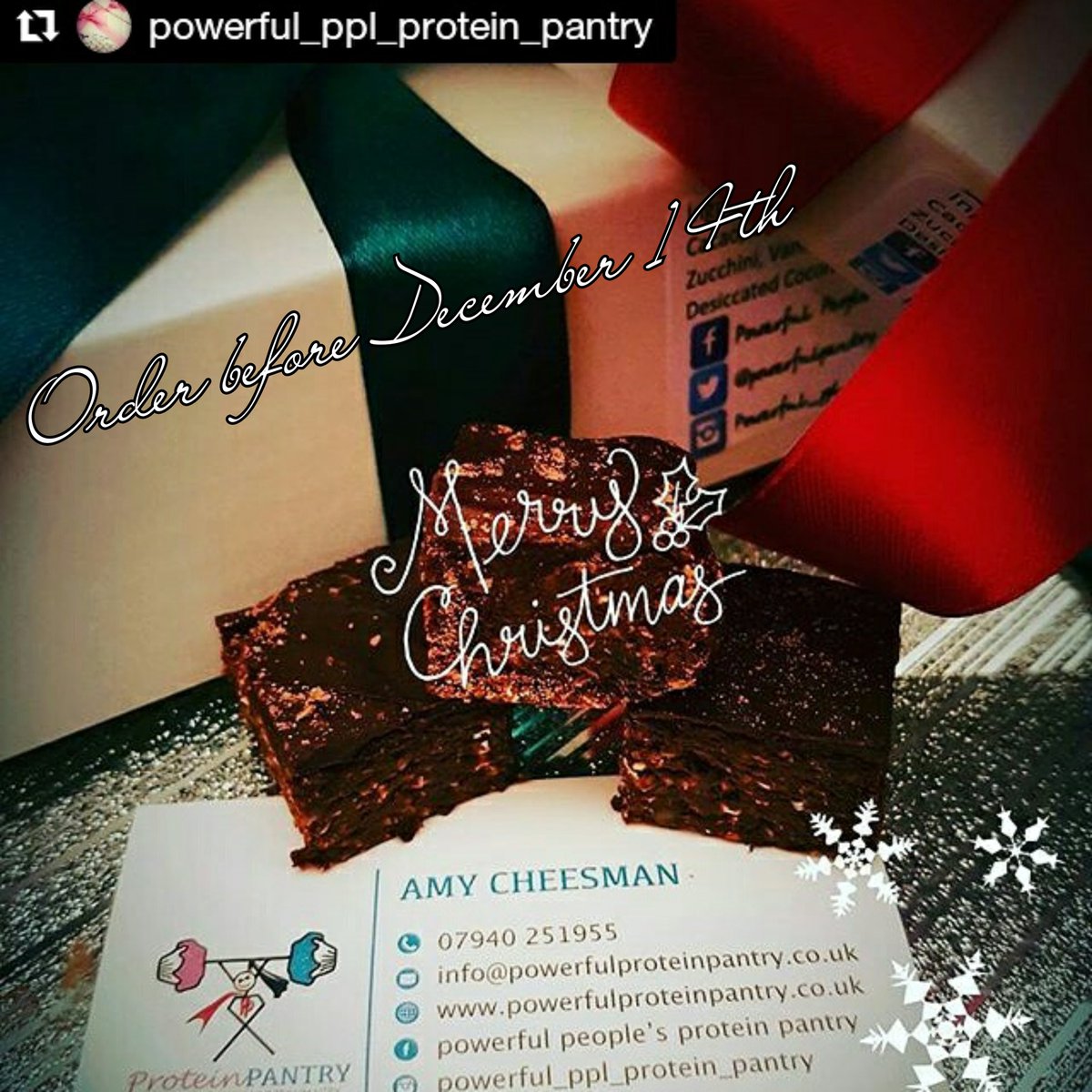 powerfulpantry's tweet image. Order before December 14th to avoid missing out on my delicious guilt free protein treats #fitfam #vegan #vegetarian #proteintreats #yum