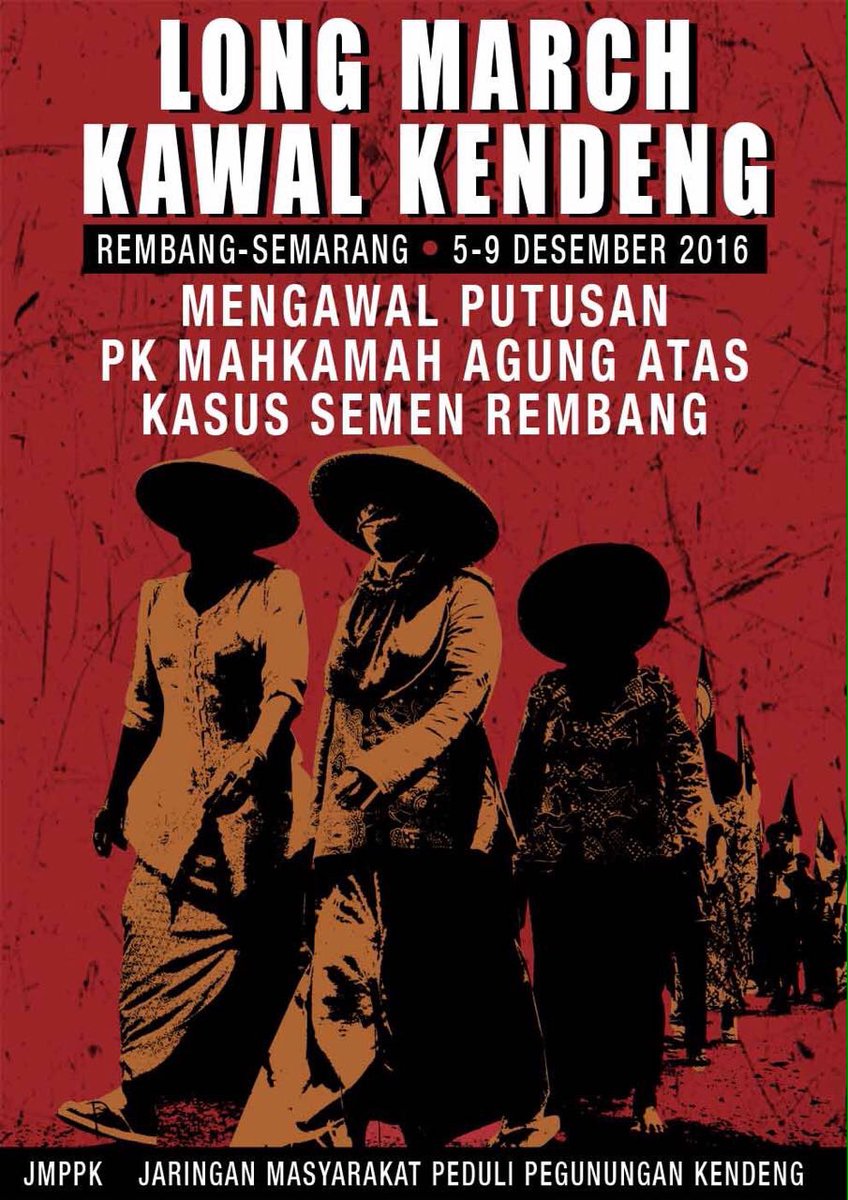Pagi ini long march Kawal Kendeng dari Rembang-Pati-Demak-Semarang. Yuk dulur2, hukum harus ditegakkan. #PatuhiHukum #KawalPutusanMA