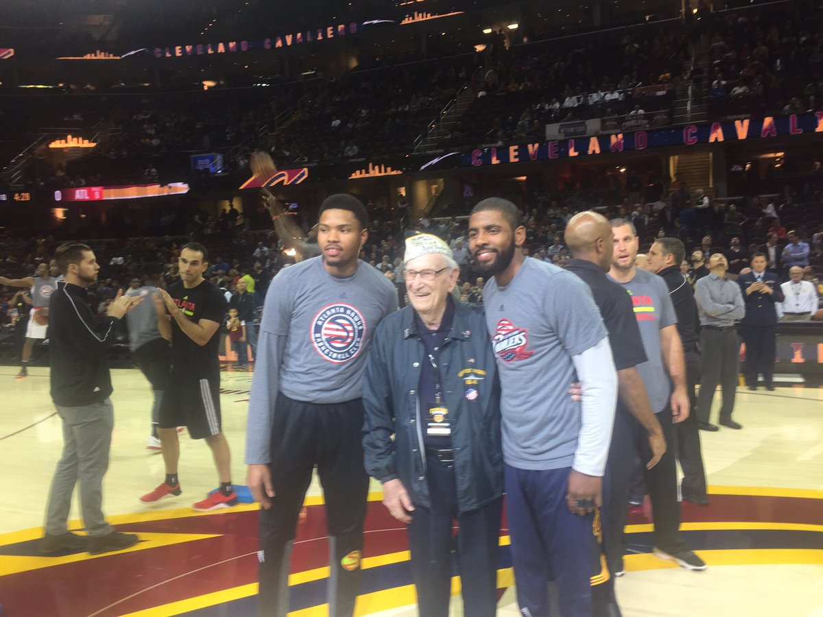 DanTennant3's tweet photo. @KyrieIrving Could you please sign this pic of you with my friend's dad from Pearl Harbor night? It's for a Christmas gift. Thanks! https://t.co/UiyMIK3g4l