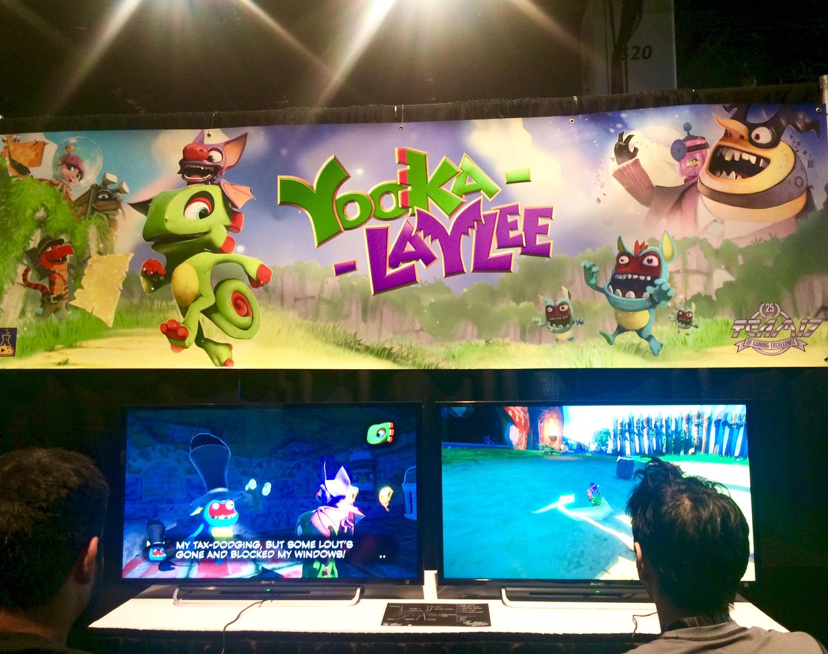 Two hour line for the demo, but worth it! <a href="/grantkirkhope/">Grant Kirkhope</a> #PlayStationExperience #psx #YookaLaylee