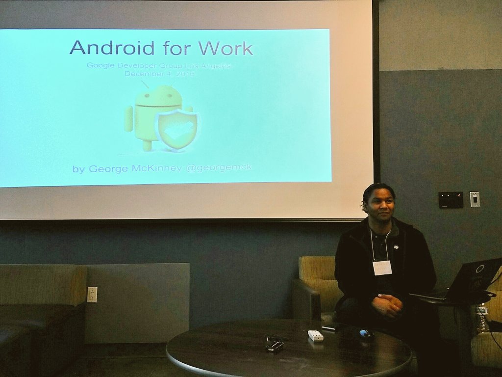Hongily's tweet photo. "With 85% market share, Android is the target for 98% of all mobile malware." @georgemck #GDGLA #DevFest16 https://t.co/Cvh4KOlyie
