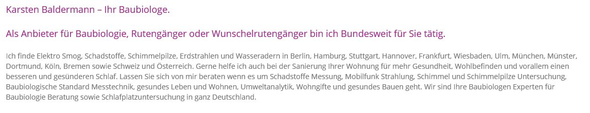 Baubiologie, Baubiologe Wenden - Rutengänger, Schlafstörungen Symptome, Schadstoffe Messung - baubiologie.gefunden.net/baubiologe-rut…