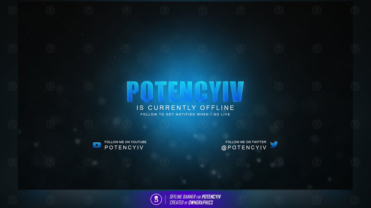OwnGraphics's tweet image. Simple #Twitch Offline Image produced by @OwnGraphics for streamer @PotencyIV

#TwitchOffline #OwnGraphics

OwnGraphics.com