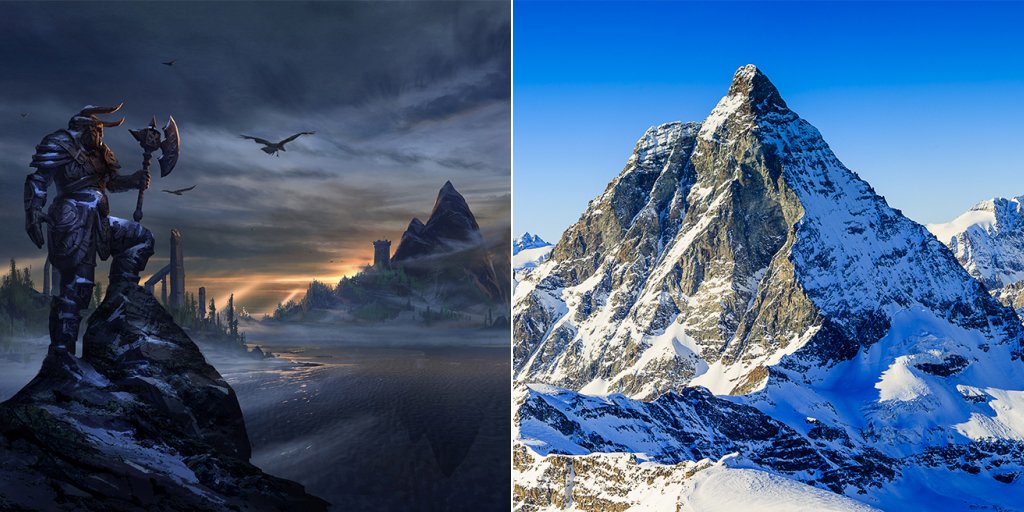 Image result for swiss alps vs skyrim