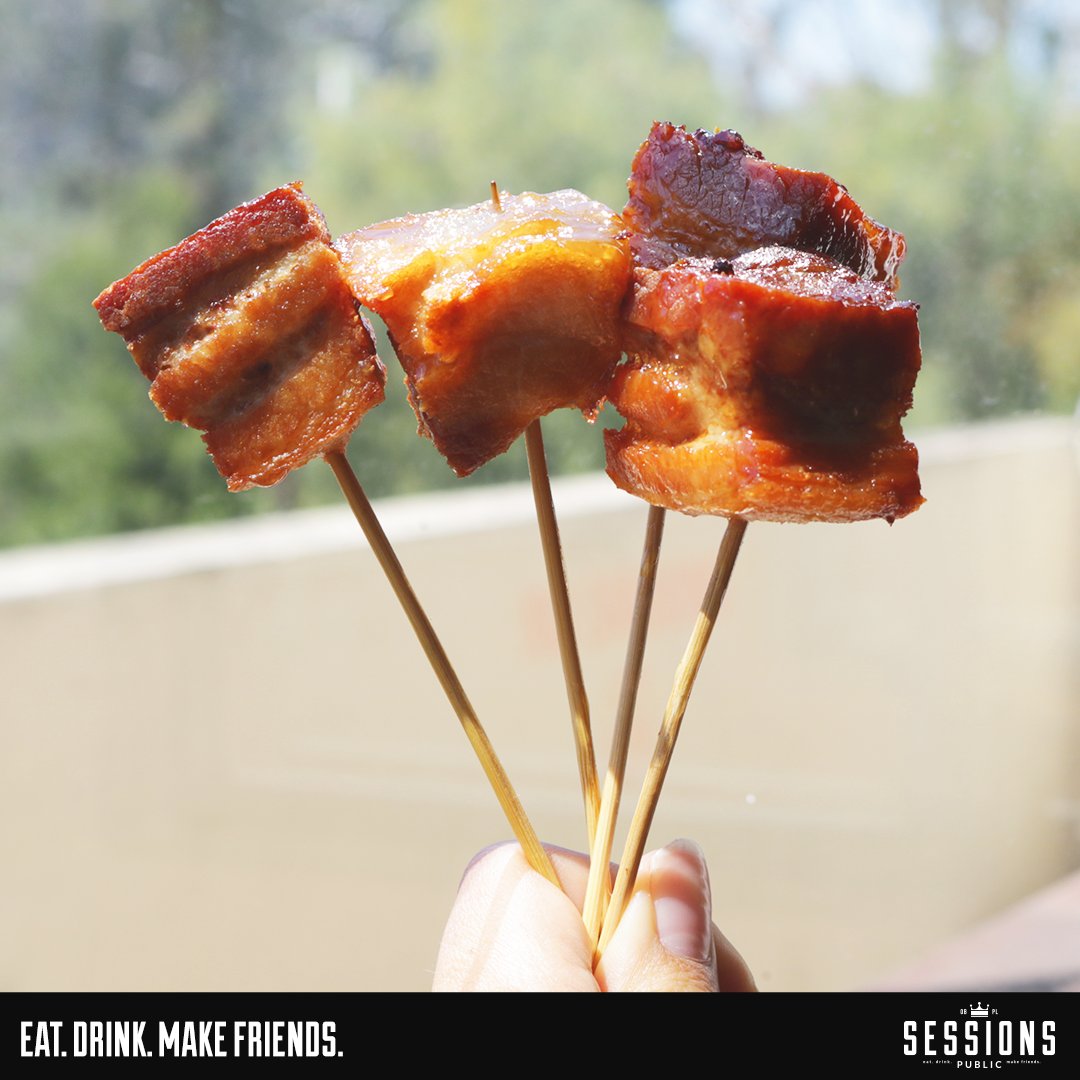 End your #weekend on a sweet note. Come try our #BACON LOLLIPOPS! #foodporn #SanDiego #sessionspublic