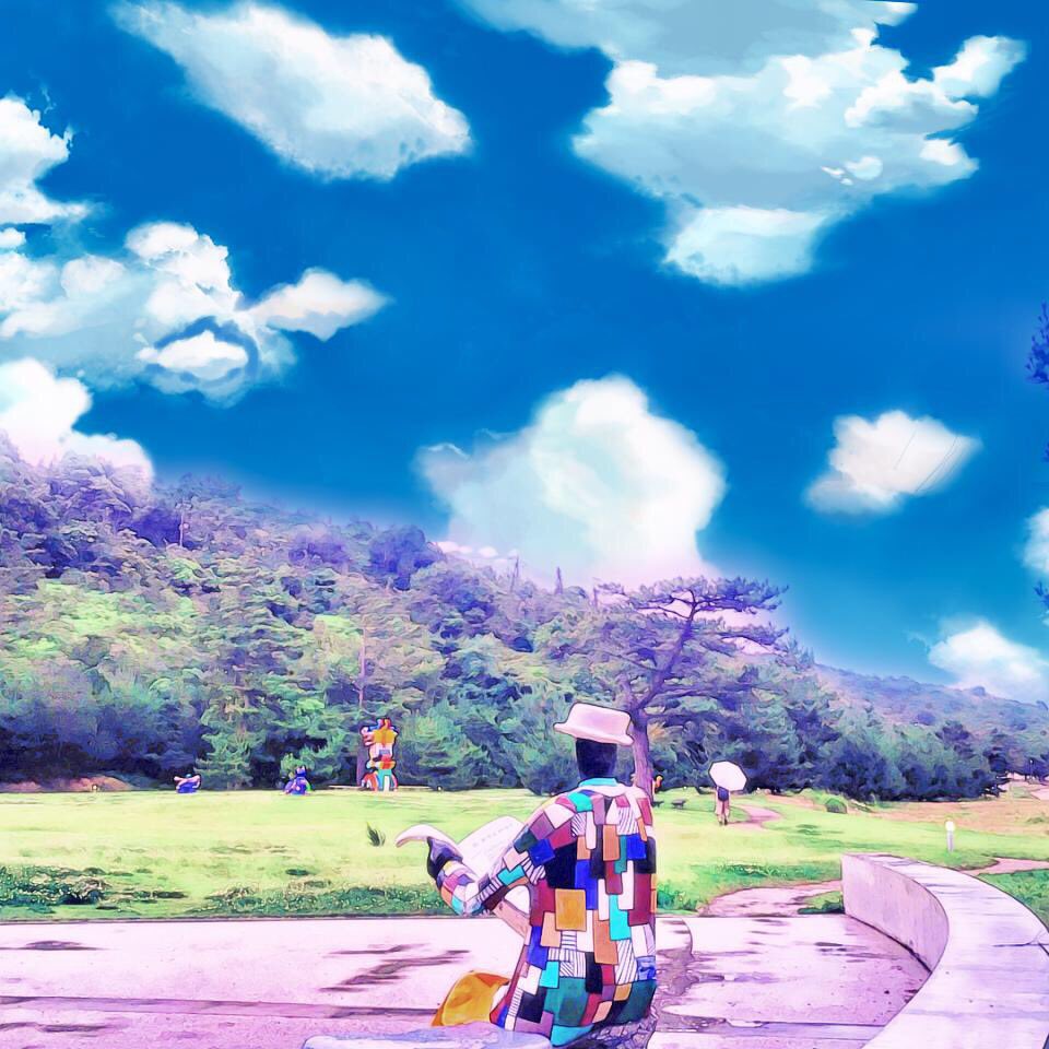 アニメ風加工アプリ Everfilter 楽しい 空の加工がちょい雑だけど 見事 小日向えり 歴ドル えりんご Scoopnest