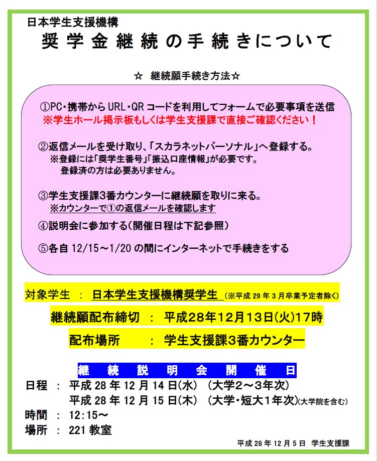 日本 学生 支援 機構 奨学 金 振込 日 2016