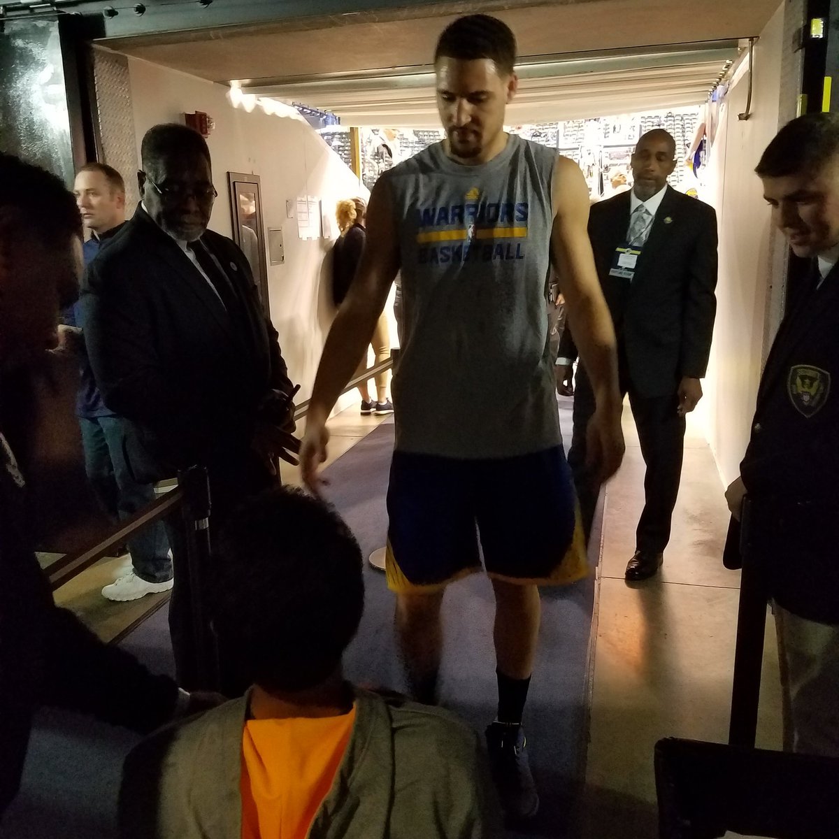 Jenghaim's tweet photo. @KlayThompson  thanks for stopping to say hi to my son Joe at the Pacer game in Indy. https://t.co/YZ3qHsMxuo
