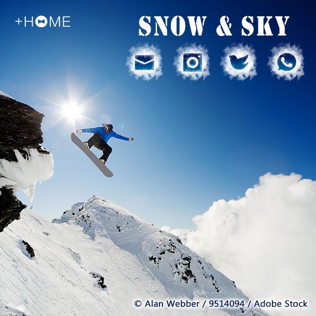 Home 公式アカウント No Twitter 新作情報 Snow Sky 青空と雪景色をバックにジャンプを決めるスノーボーダーがかっこいい スノボに行きたくなりそうなスタイリッシュテーマ Dlはこちら T Co Mcus0dlwcp きせかえ 壁紙 Plushome 全部雪のせいだ