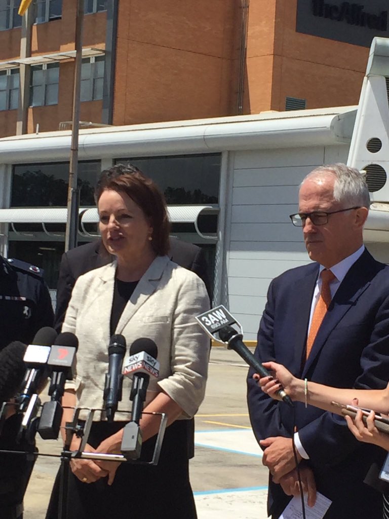 sussanley's tweet photo. Alfred Hospital with PM announcing $450k for a Trauma Registry. Best practice response to severe injury across Aust's 27 trauma centres. https://t.co/jx875bFS9C