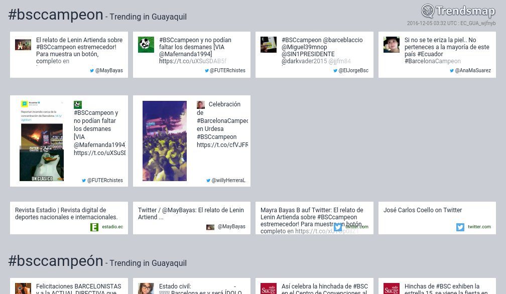 TrendsGuayaquil's tweet photo. #bsccampeon es ahora una tendencia en #Guayaquil

https://t.co/9AOWi4xvKU https://t.co/rSPbaYOu7S