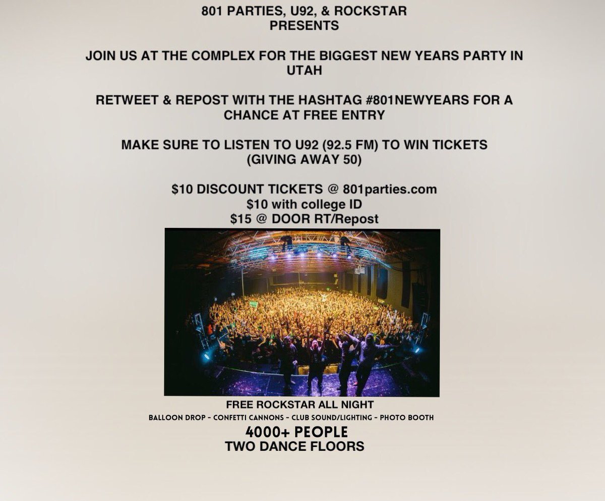 thedixonway's tweet photo. 🍾BIGGEST 2017 NEW YEARS PARTY🍾

RETWEET FOR DISCOUNT AND CHANCE AT FREE ENTRY 

TICKETS $5 off @ https://t.co/g283N8eslq 

4000+ people https://t.co/xrqSKRumut