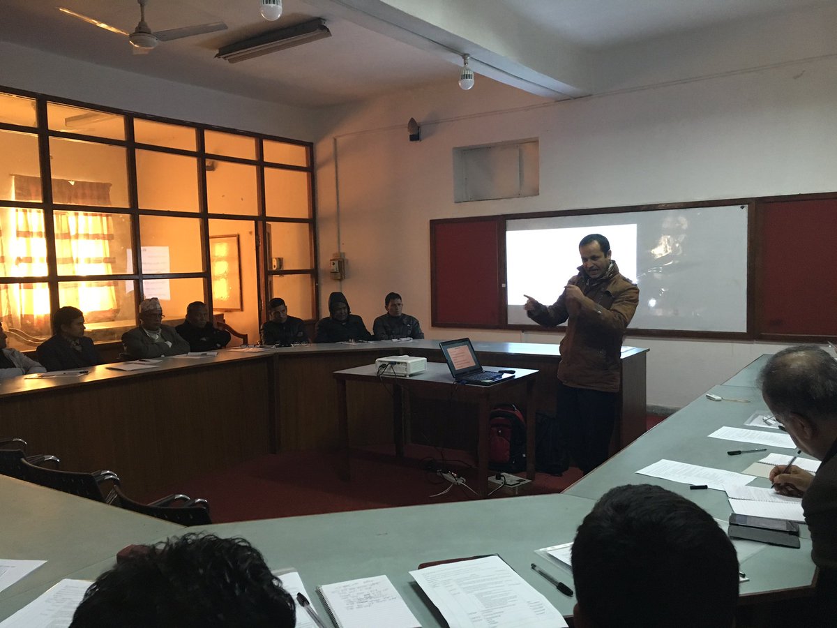 dixit_ajaya's tweet photo. NawarajSanjel in learning session with Nepal Rural Electricity Entities recovery efforts #2015 earthquake with #NACEUN, #TAF #G2A & #ISETN. https://t.co/pyRmBpqvzL
