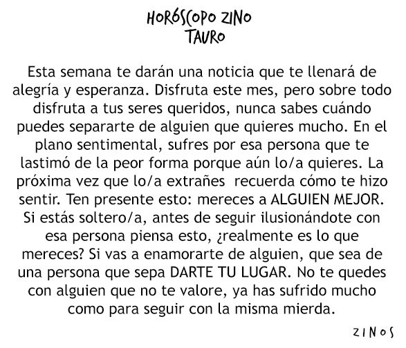 zinos__'s tweet photo. #HoróscopoZino #Tauro
Parte I, II &amp; III. https://t.co/rkkWzlUomH