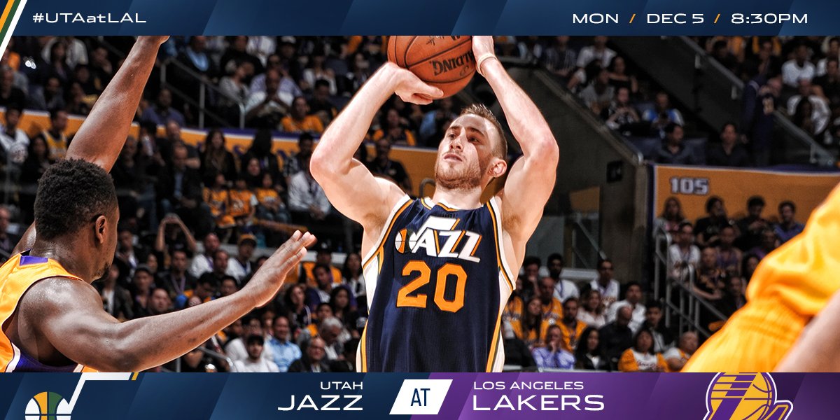 Jazz // Lakers // Monday   #TakeNote #UTAatLAL https://t.co/85hMos04VQ