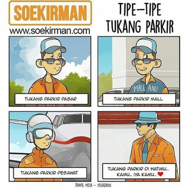 Nusantara Media Sur Twitter Tukang Parkir Bervariasi Sumber Soekirman Parkir Kendaraan Pesawat Pasar Mall Meme Cinta Hubungan