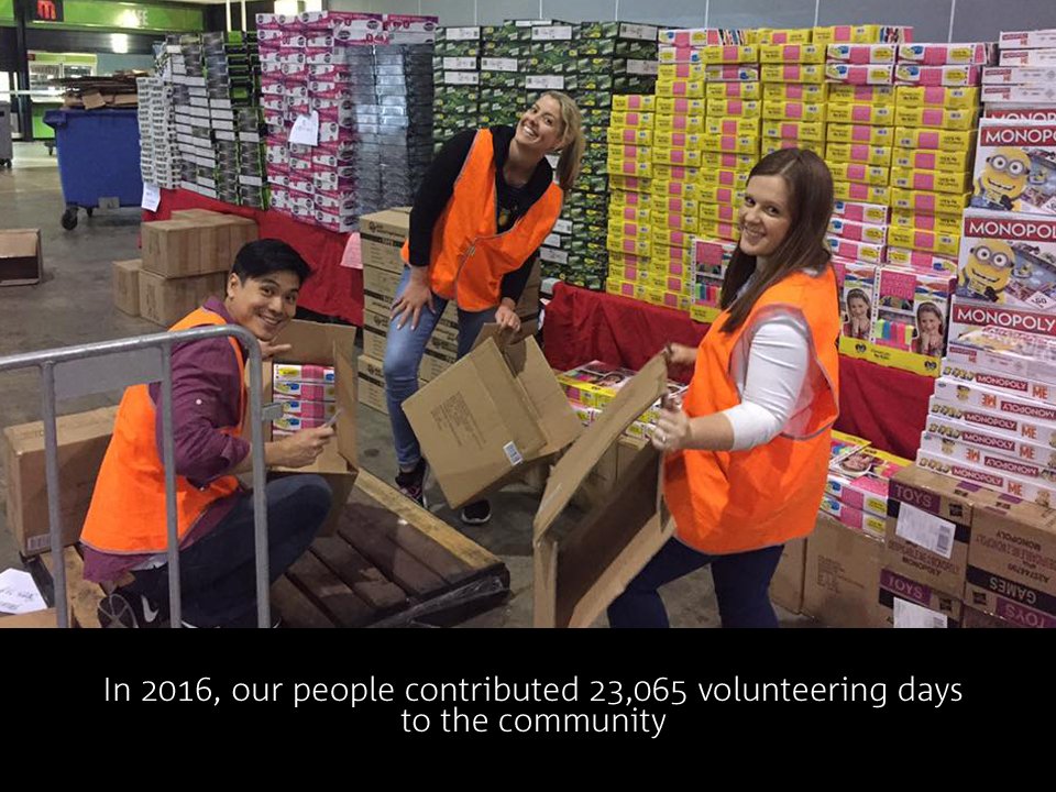 NAB's tweet image. Volunteering – great for the community great for business #IVD2016 #CPPWeek