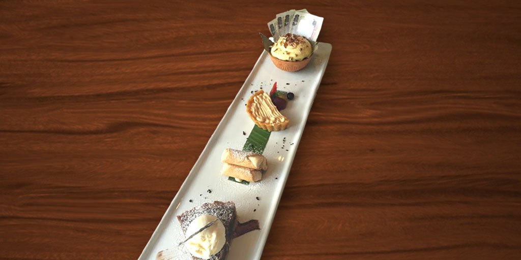 Indian_Accent's tweet photo. Dessert platter- daulat ki chaat, besan ladoo tart, mishti doi cannoli and warm doda burfi treacle tart #InventiveIndian #wintermenu https://t.co/bzYq3XNpMz