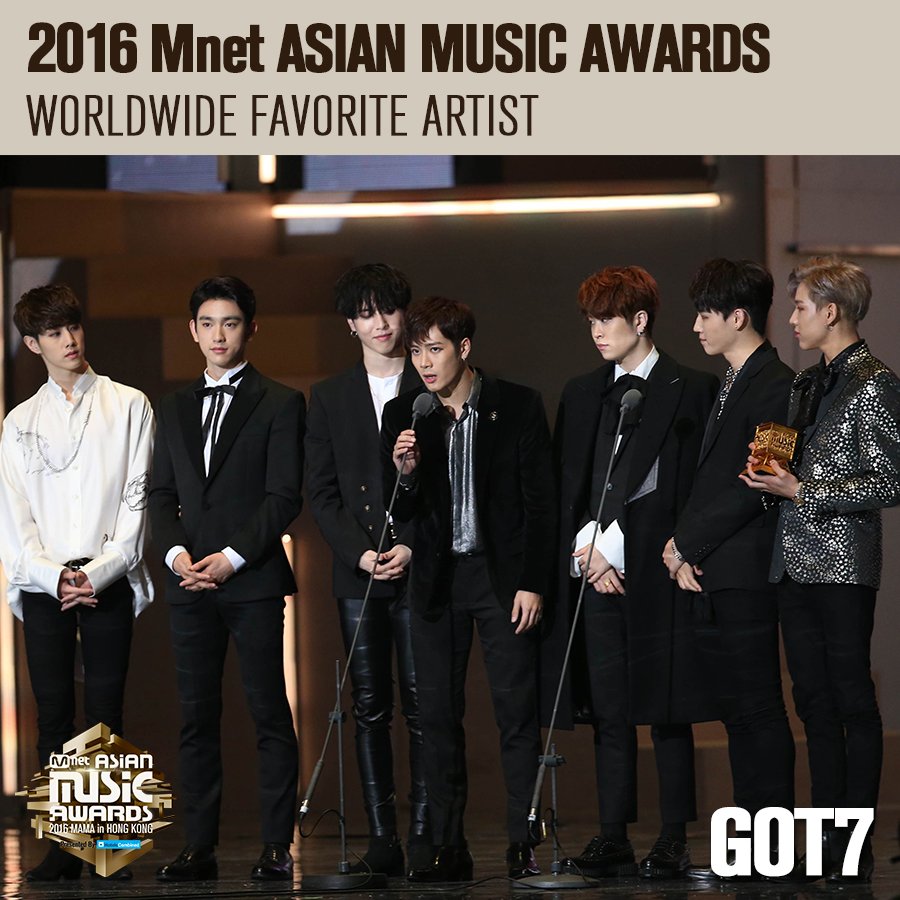 [#2016MAMA] Congratulations! Worldwide Favorite Artist #GOT7