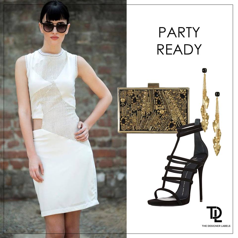 A bodycon dress by Echo, a sling bag by #RituKumar and earrings by <a href="/shopeurumme/">Eurumme</a> make for the perfect party look <a href="/RituKumarHQ/">Ritu Kumar</a> #StyleGuide