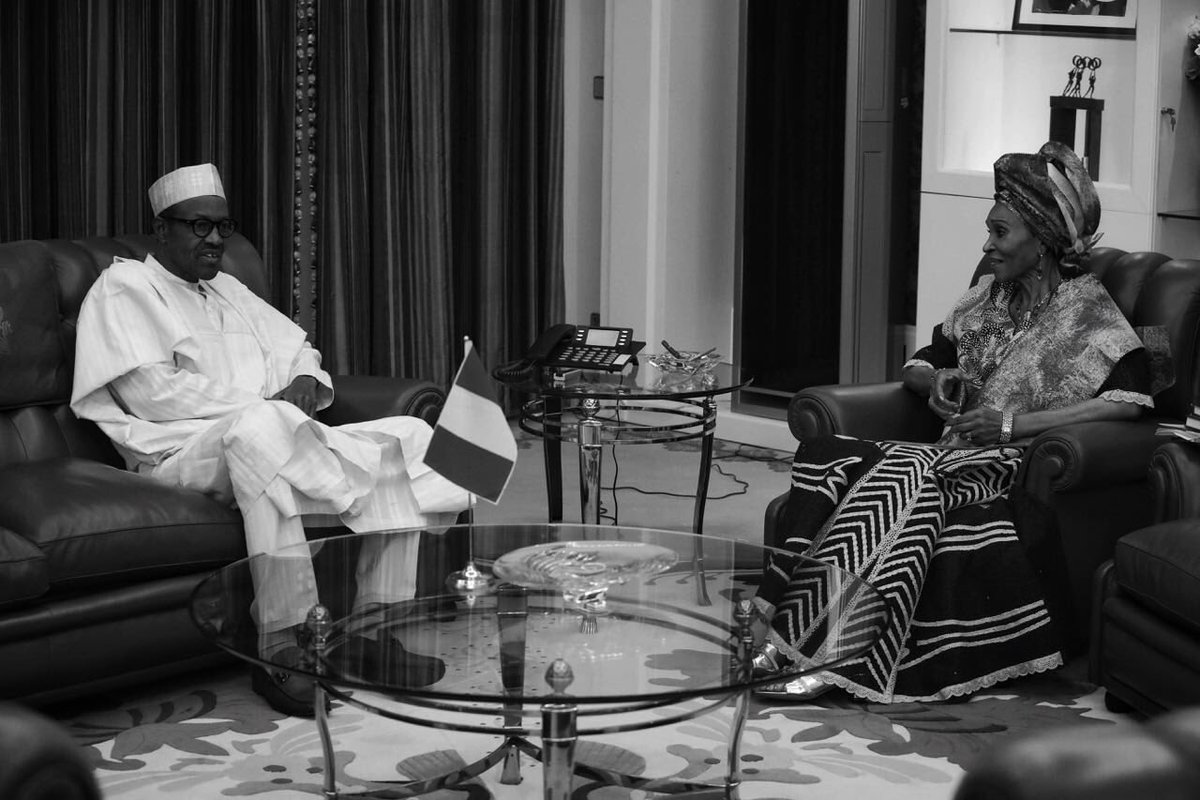 MBuhari's tweet photo. I received with sadness the news of the death of Otunba Bola Kuforiji-Olubi. I recall our meeting on Oct 20, shortly after she turned 80. https://t.co/8pphV3RGmV