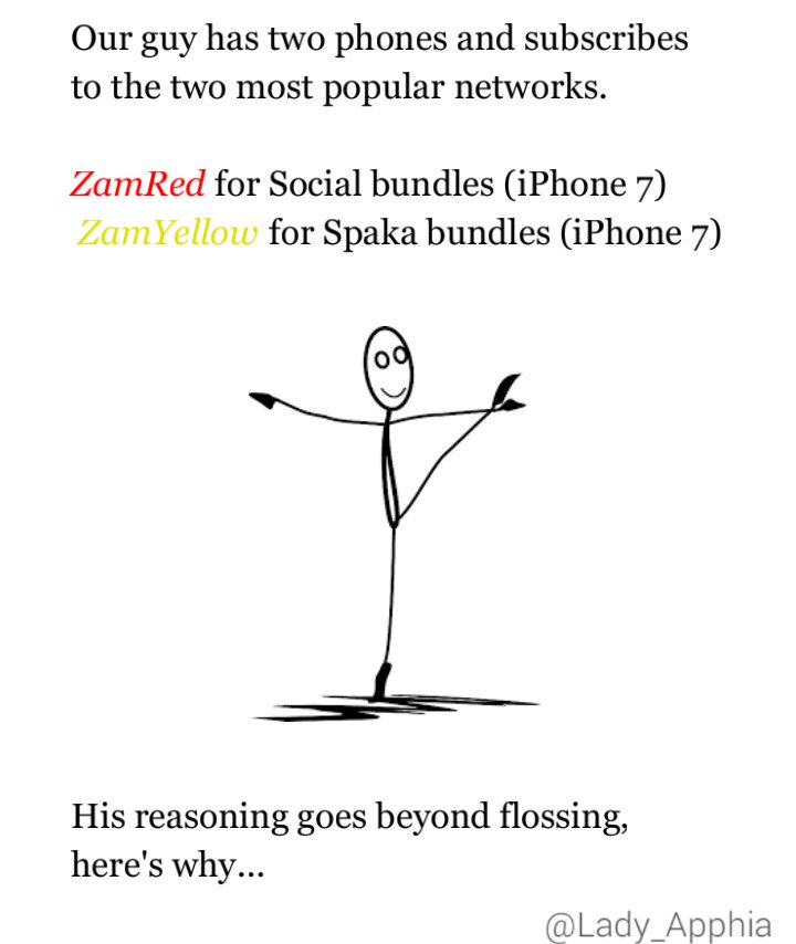 InotaCheta's tweet image. Are you a dual sim lover?  Our guy subscribes to both networks getting 
the best deals. Take notes. 

#EconomicsForDummies 
Part 7