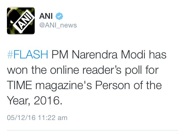 ParagDr's tweet photo. " TIME " Personal of the year poll winner @narendramodi ji !
Global Leader NaMo !!
#MyPMNaMo #LeaderNaMo !!! https://t.co/bK2CYLptUV