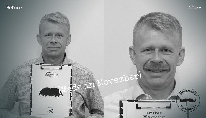 EmCeOy's tweet photo. #MadeInMovember Näin hienot viikset kasvatti TJ @markus_backlund. Kiitos kaikille lahjoittajille ja MoBroille! @MovemberSuomi https://t.co/d97Hsd7ZIk