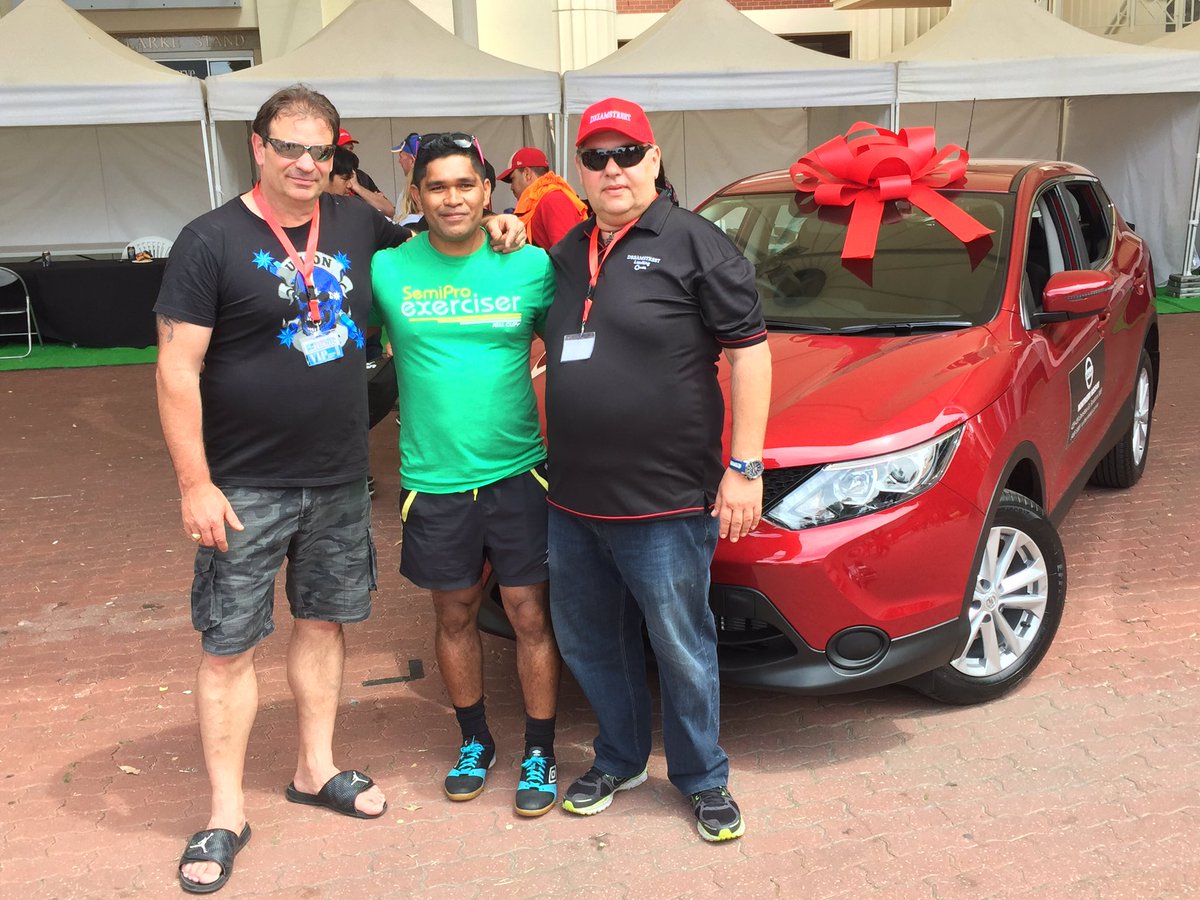 DreamstreetAU's tweet photo. CONGRATS TO STENTER MANI!! The winner of the 2016 #nissan Qashqai ST ๐ enjoy your new wheels #unionpicnic @CFMEU_CG @ETU_national @Nissan https://t.co/cepJVHE7rc