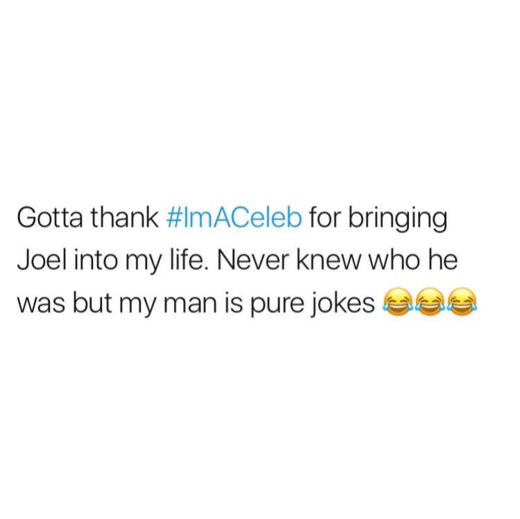 _Just_Lola__'s tweet photo. Actually so happy I watched I'm a celeb. @joeldommett is literally the best! 💕 https://t.co/dUMWiaeFFN