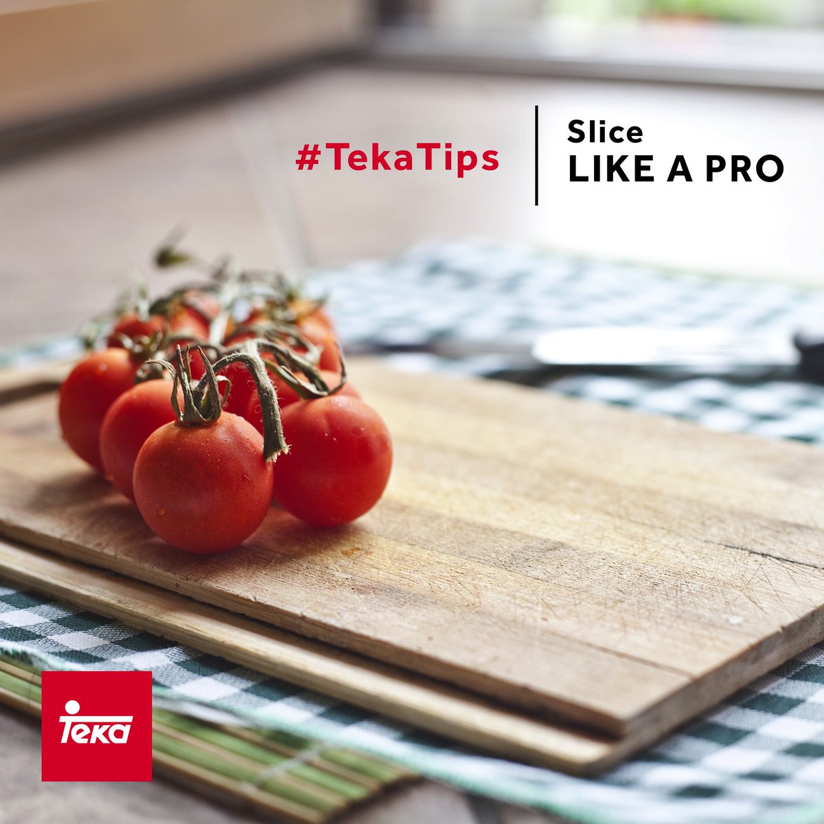 TekaUAE's tweet photo. Putting a damp paper or kitchen towel under your cutting board will prevent your board from slipping as you chop.
#TekaTips https://t.co/shxuxsttL8
