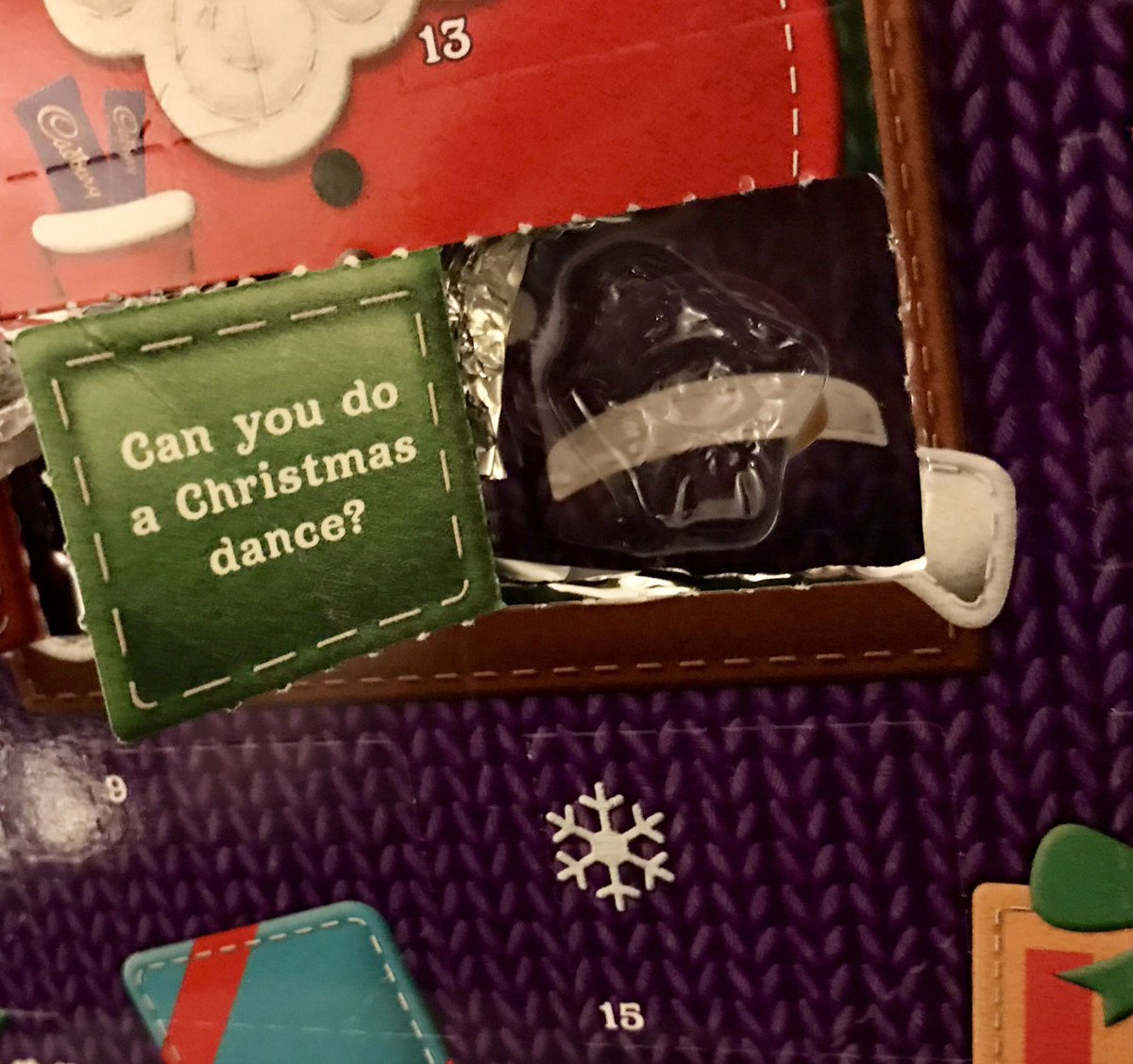 MammalianLive's tweet photo. Day 5, and today we open the advent calendar to find what appears to be a picture of a sanitary towel. Still, at least #FLEB opens tomorrow. https://t.co/nv8ZLAwFhF