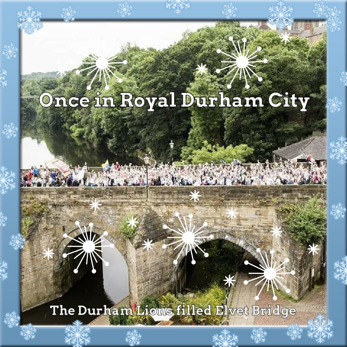 Day 5 of TA Advent. One of our early triumphs Durham Miners Gala. A sea of white on Elvet Bridge. #valueus