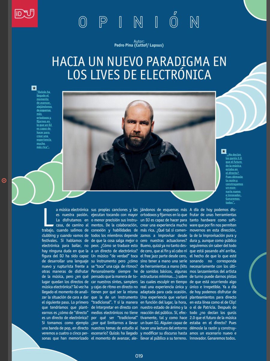 Desde <a href="/DJMagEs/">DJMag España</a> me pidieron un artículo sobre los directos de electrónica. Lo que pasó a continuación te sorprenderá issuu.com/djmages/docs/d…